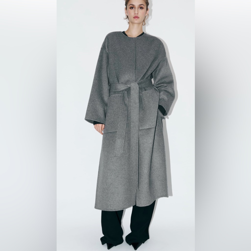 Double Face Wool Blend Gray Coat